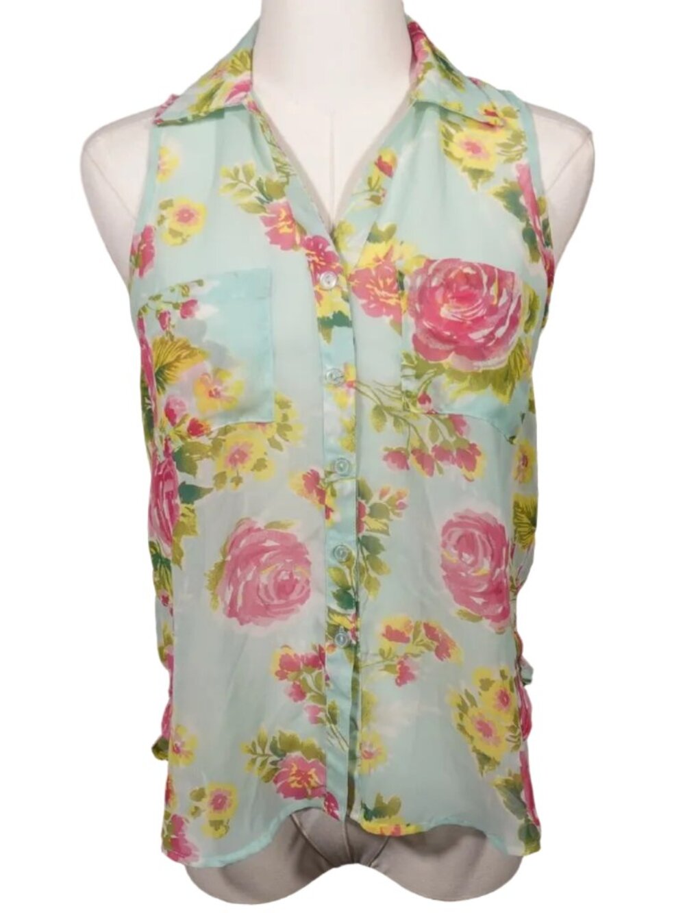 Sweet Tea Garden Chiffon Blouse-XS